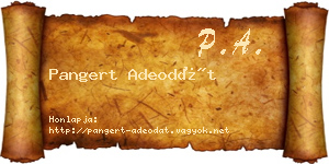 Pangert Adeodát névjegykártya